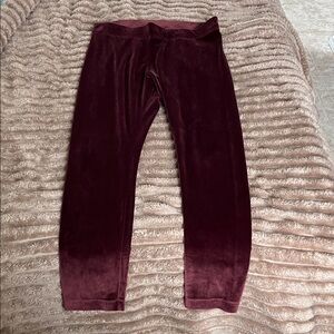 Old Navy Burgundy Velvet Leggings